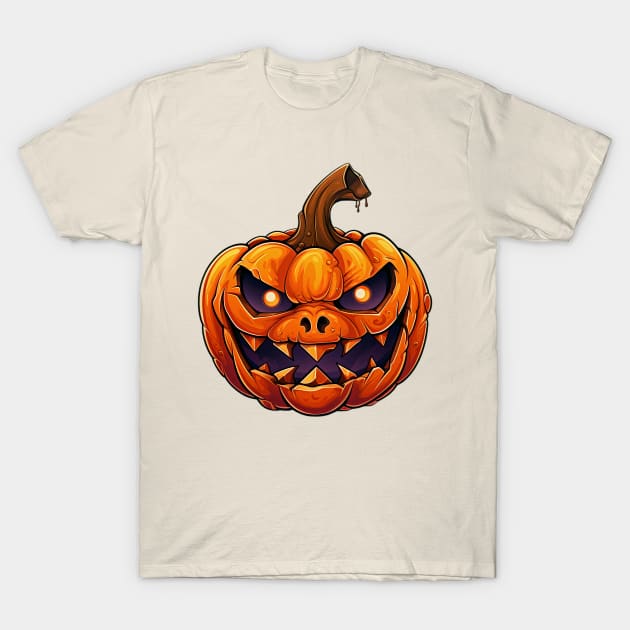 Scary Halloween Jack O'Lantern T-Shirt by CoolHippoQuotes